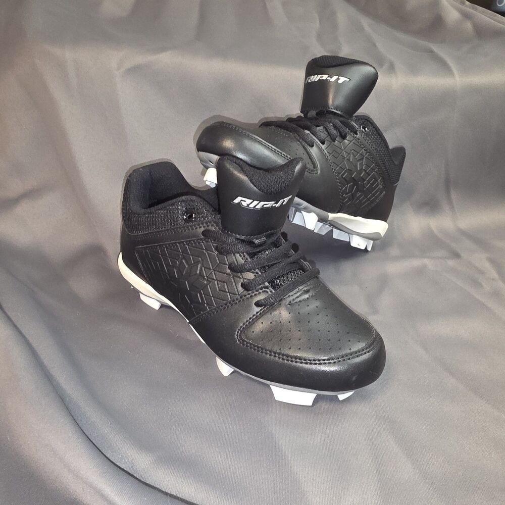 Rip-It Girls Diamond Softball Cleats Size 3.5Y Black Durable Comfort Traction